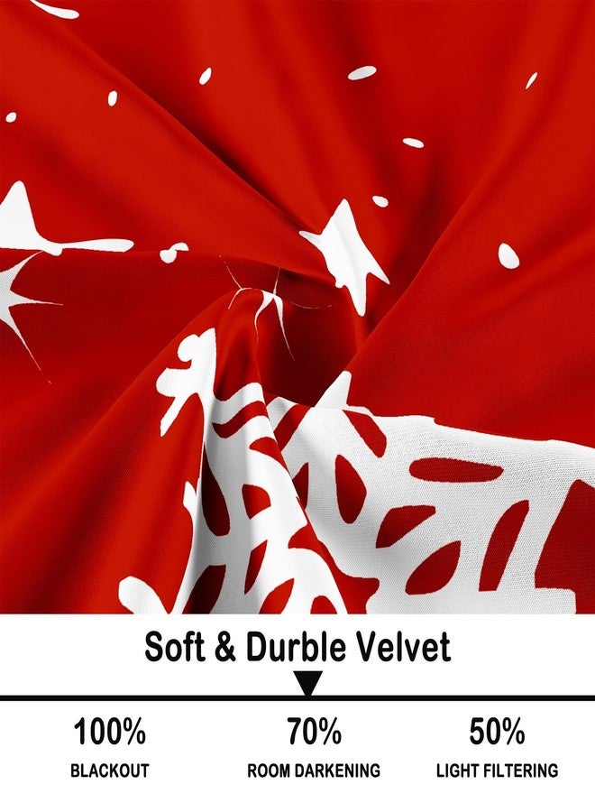 YOSTEV Valance Curtains for Kitchen Windows, Red Xmas Snowflake Christmas Velvet Window Valances, Winter Window Treatment Rod Pocket Valance for Bedroom Bathroom Cafe Room 52x18 inch - Image 5